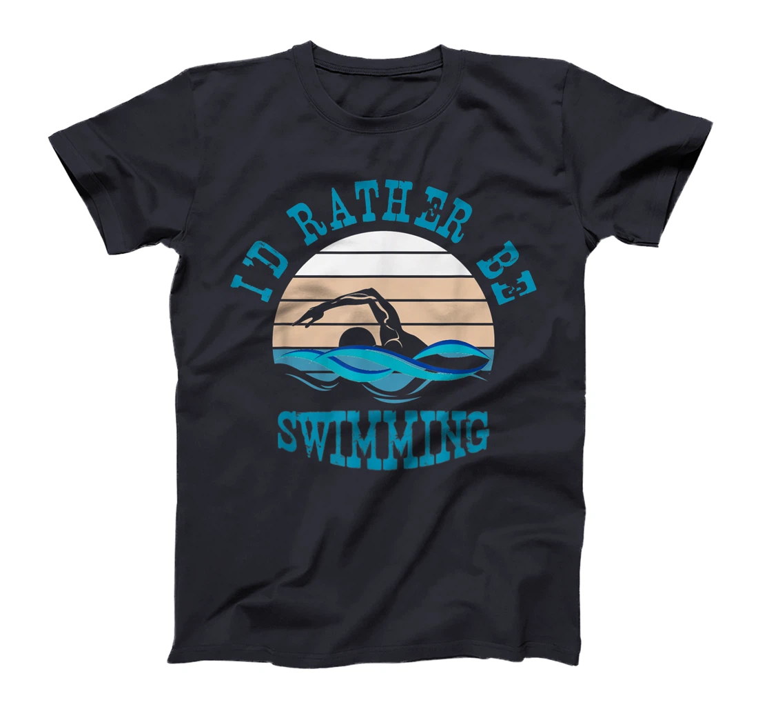 I'd Rather Be Swimming Funny Retro Vintage Swimmer T-Shirt, Women T-Shirt
