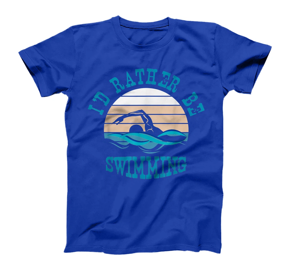I'd Rather Be Swimming Funny Retro Vintage Swimmer T-Shirt, Women T-Shirt
