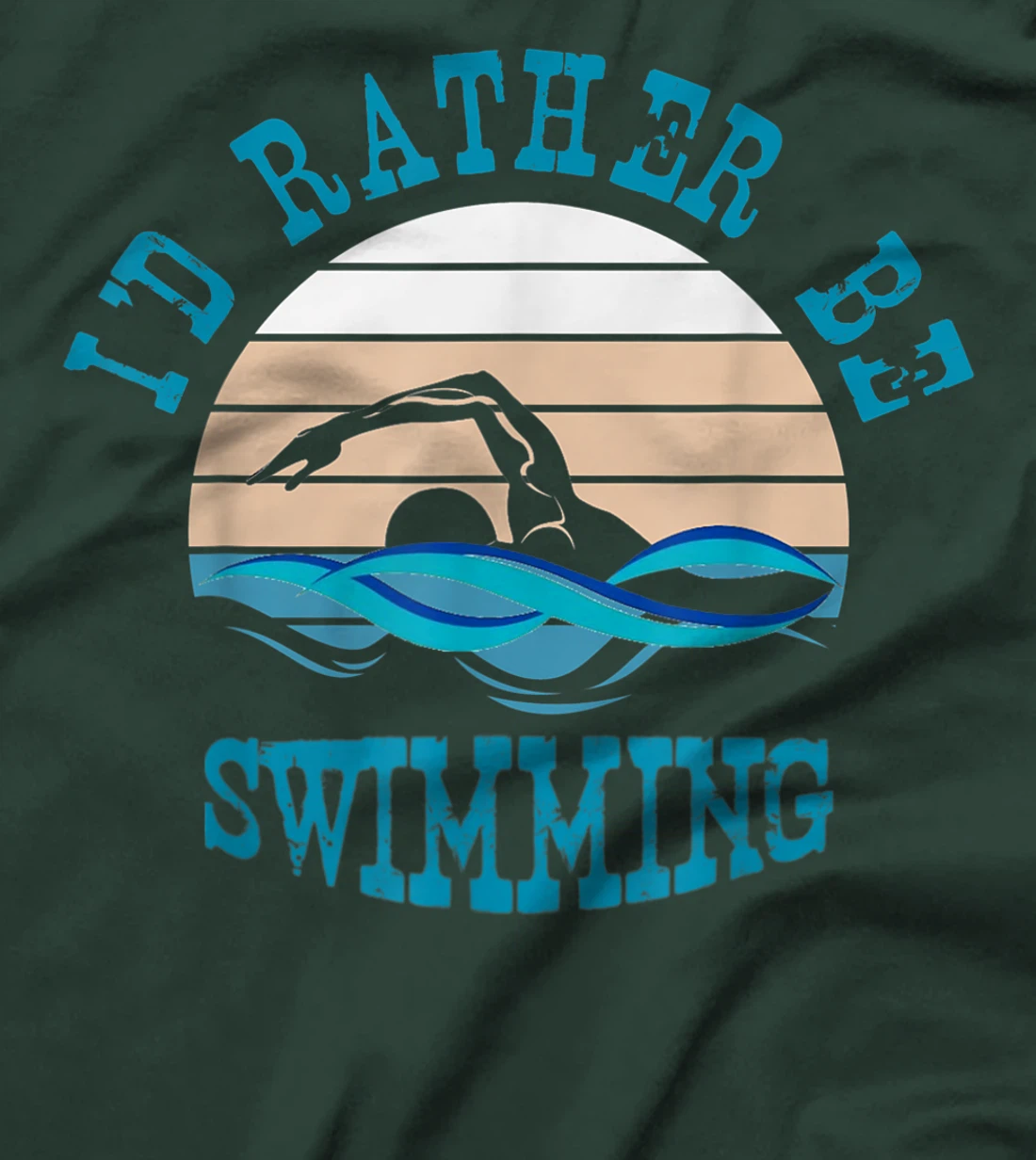 I'd Rather Be Swimming Funny Retro Vintage Swimmer T-Shirt, Women T-Shirt