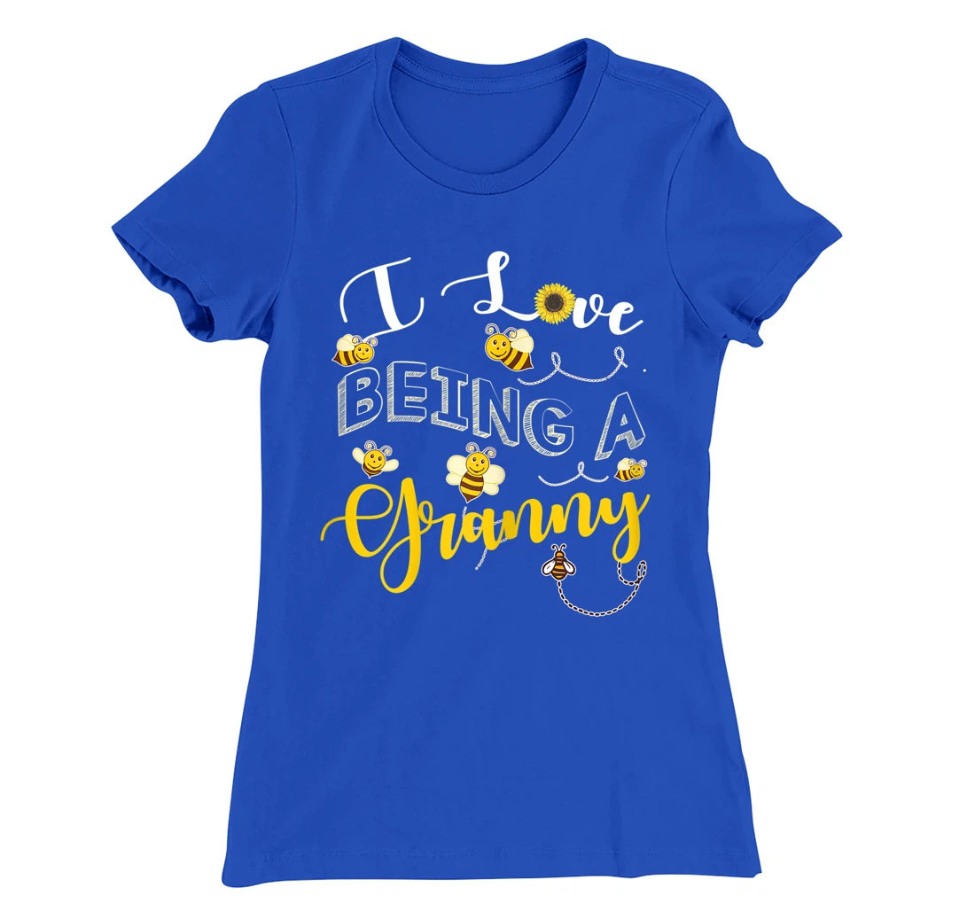 I Love Being A Granny Cute Sunflower Grandma Bees Flower Fun T-Shirt, Women T-Shirt