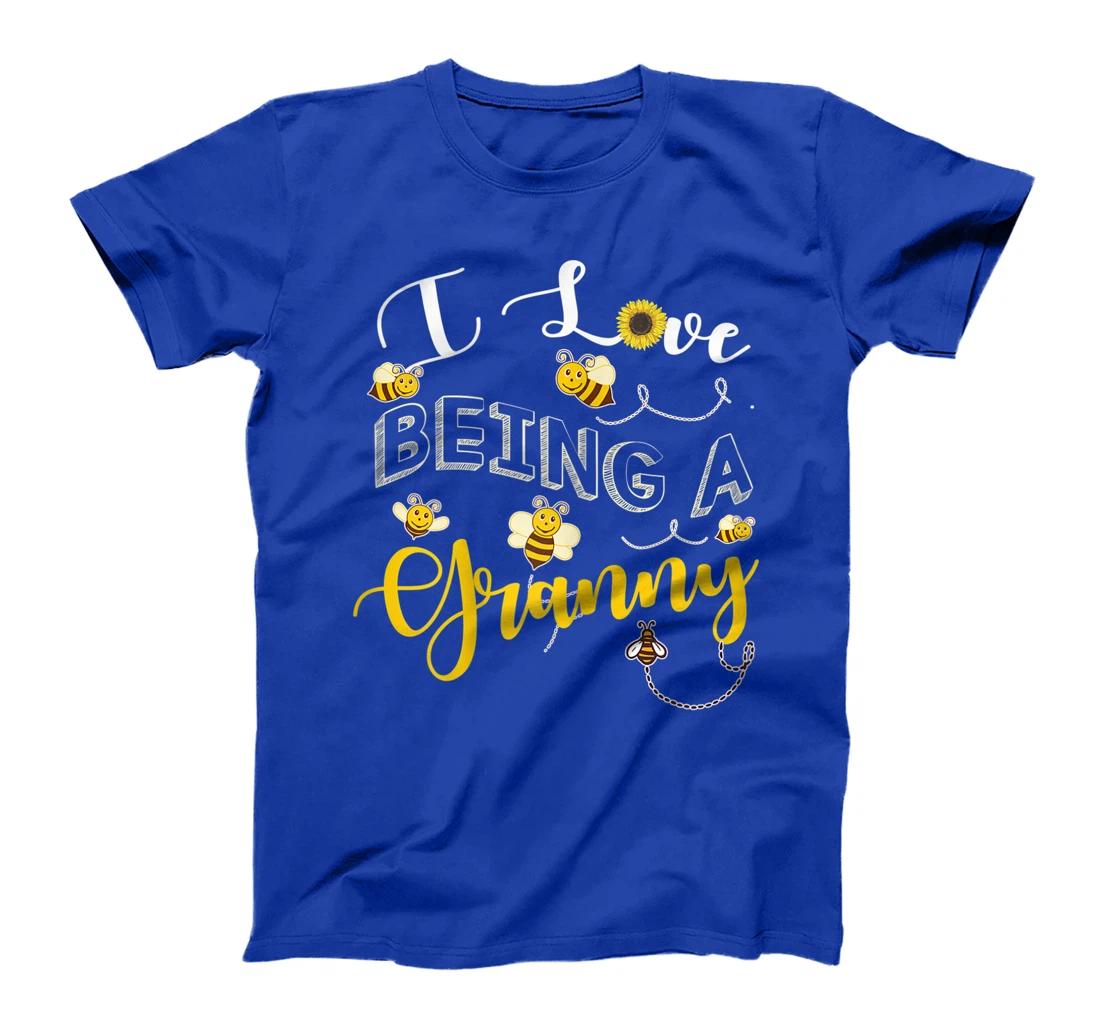 I Love Being A Granny Cute Sunflower Grandma Bees Flower Fun T-Shirt, Women T-Shirt