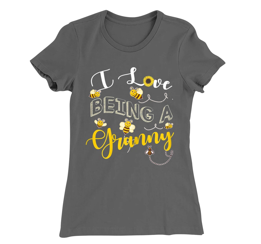 I Love Being A Granny Cute Sunflower Grandma Bees Flower Fun T-Shirt, Women T-Shirt