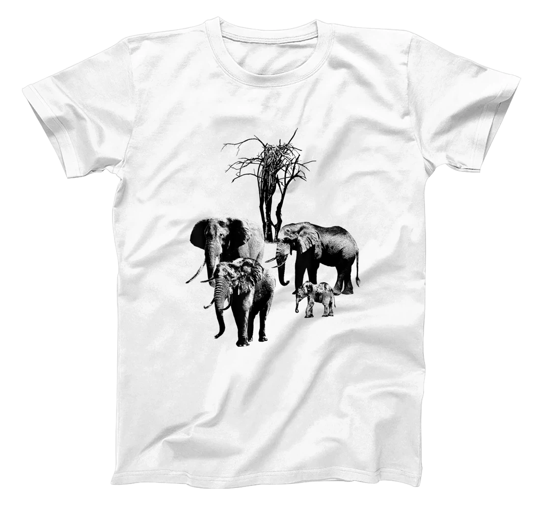 Womens Elephant with tree in Kenya T-Shirt, Kid T-Shirt and Women T-Shirt