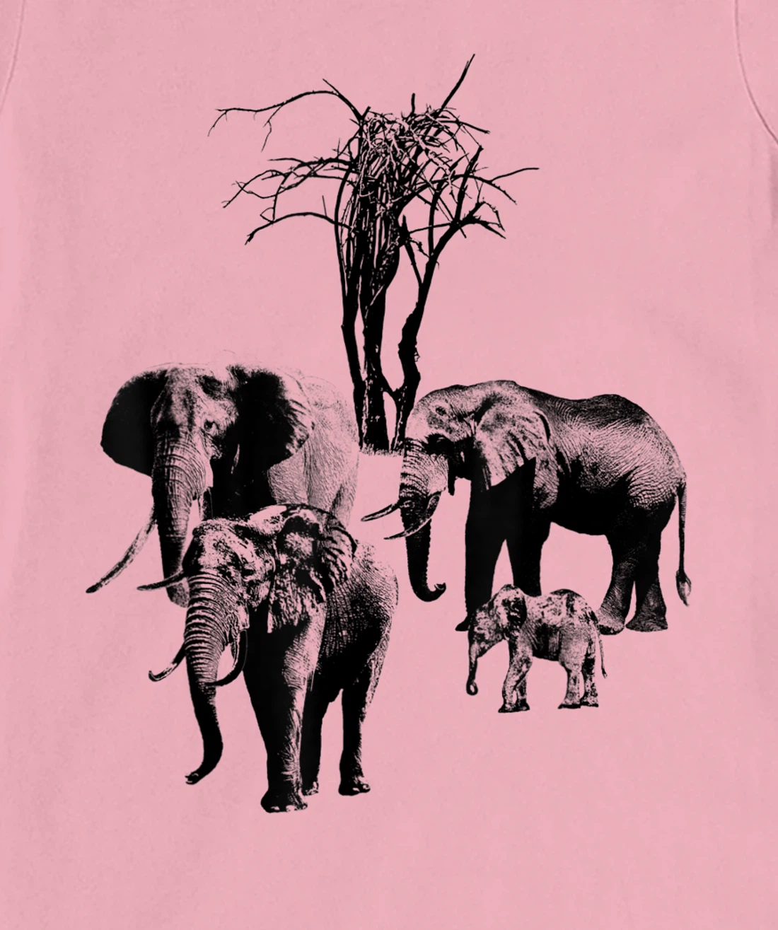 Womens Elephant with tree in Kenya T-Shirt, Kid T-Shirt and Women T-Shirt