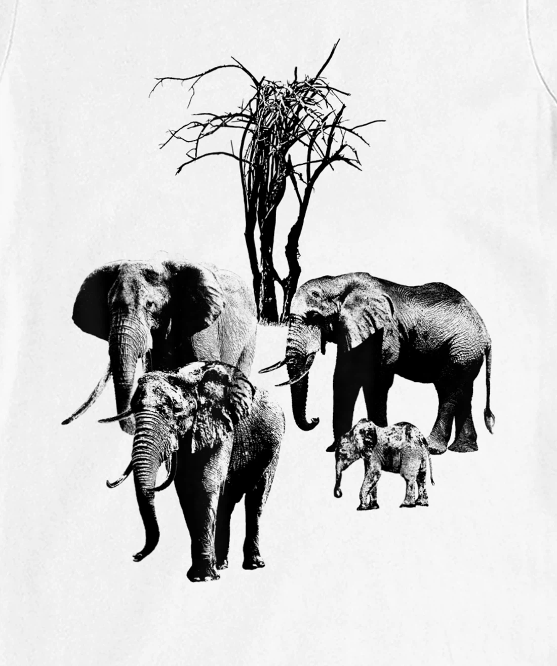 Womens Elephant with tree in Kenya T-Shirt, Kid T-Shirt and Women T-Shirt