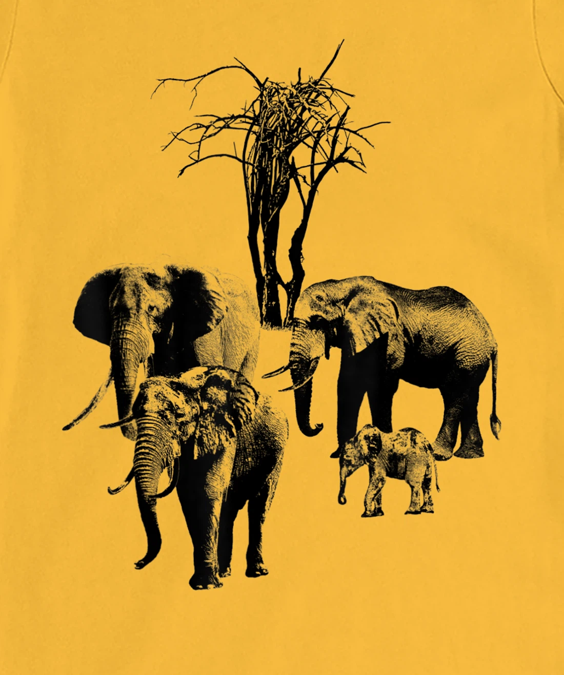 Womens Elephant with tree in Kenya T-Shirt, Kid T-Shirt and Women T-Shirt