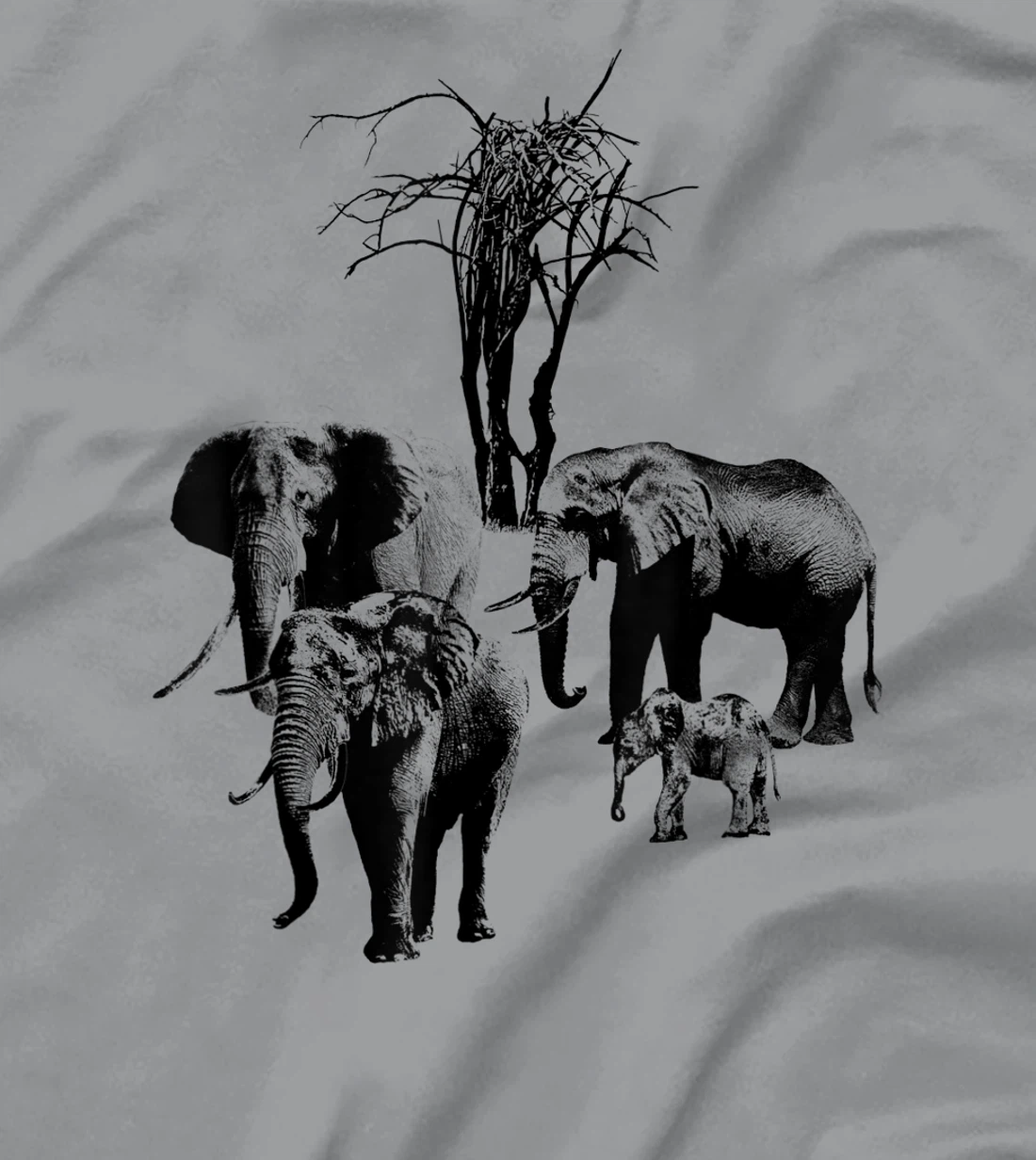 Womens Elephant with tree in Kenya T-Shirt, Kid T-Shirt and Women T-Shirt
