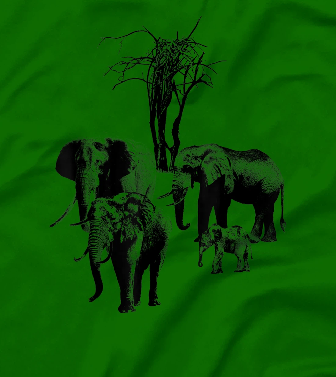 Womens Elephant with tree in Kenya T-Shirt, Kid T-Shirt and Women T-Shirt