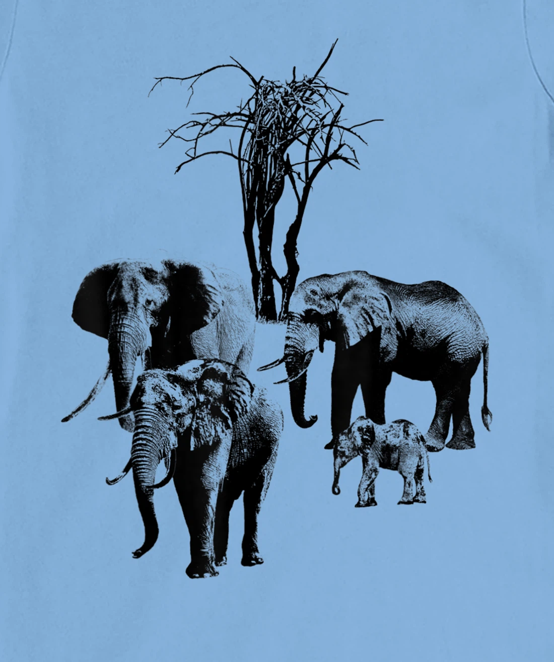 Womens Elephant with tree in Kenya T-Shirt, Kid T-Shirt and Women T-Shirt