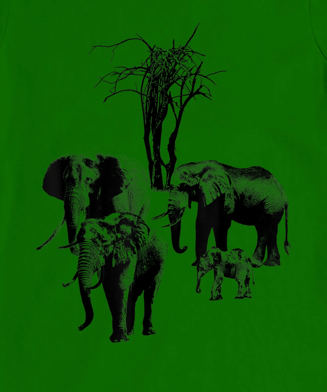Womens Elephant with tree in Kenya T-Shirt, Kid T-Shirt and Women T-Shirt