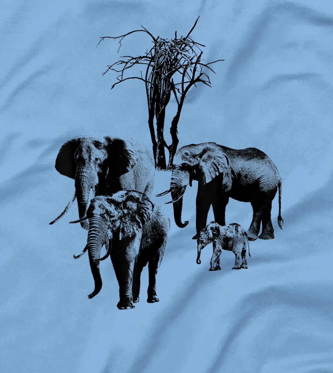 Womens Elephant with tree in Kenya T-Shirt, Kid T-Shirt and Women T-Shirt