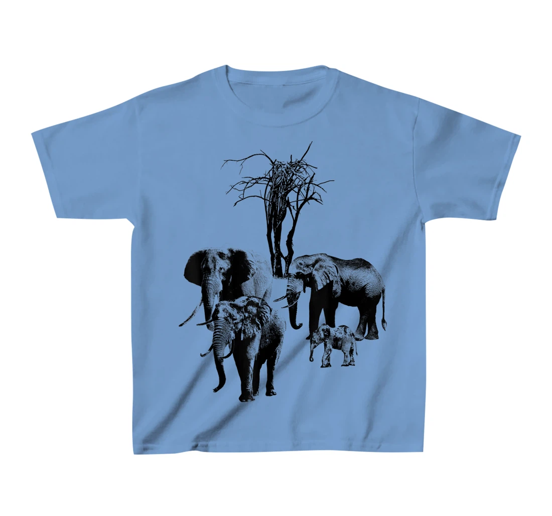 Womens Elephant with tree in Kenya T-Shirt, Kid T-Shirt and Women T-Shirt