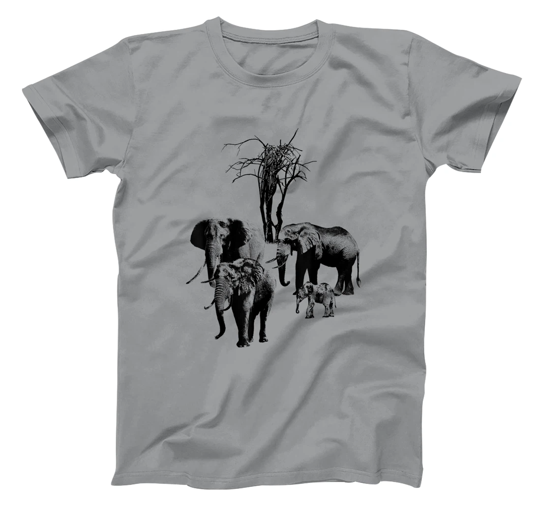 Womens Elephant with tree in Kenya T-Shirt, Kid T-Shirt and Women T-Shirt