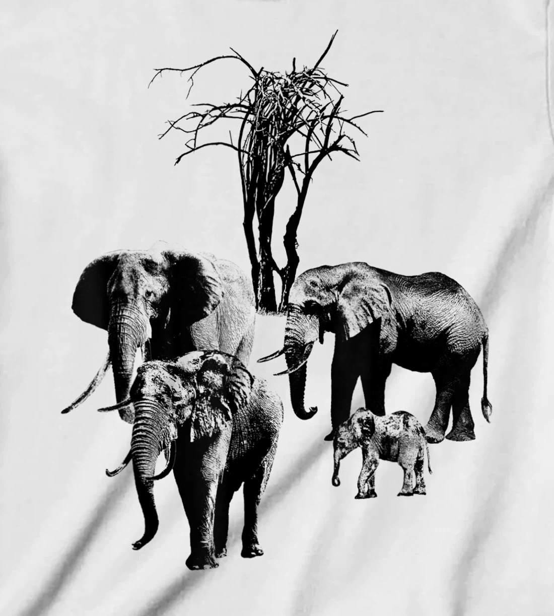 Womens Elephant with tree in Kenya T-Shirt, Kid T-Shirt and Women T-Shirt