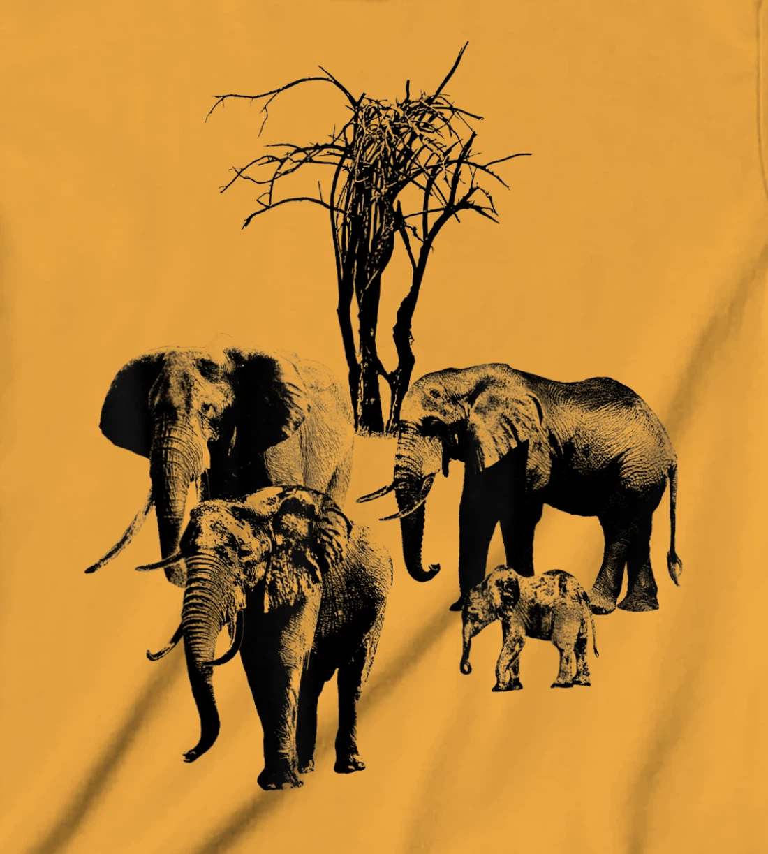 Womens Elephant with tree in Kenya T-Shirt, Kid T-Shirt and Women T-Shirt