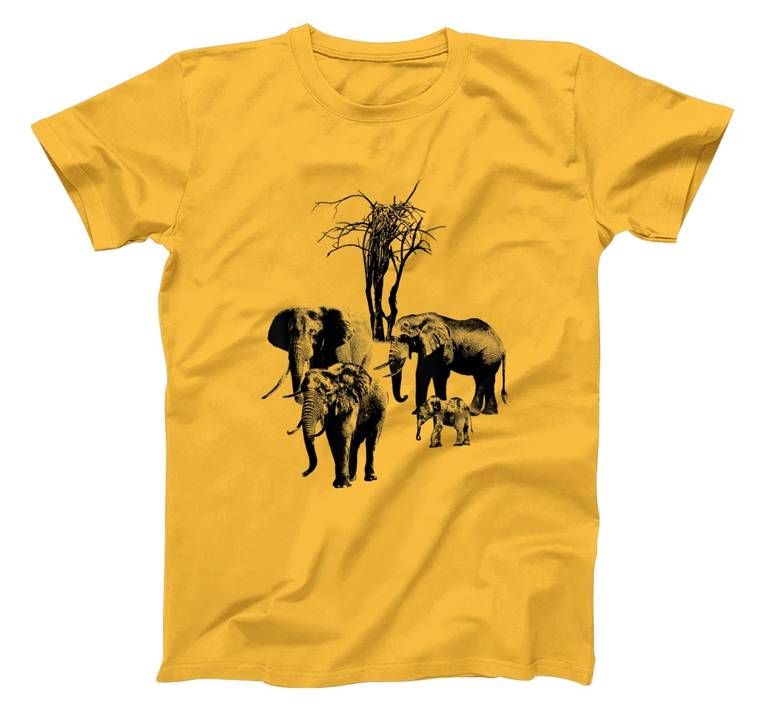 Womens Elephant with tree in Kenya T-Shirt, Kid T-Shirt and Women T-Shirt