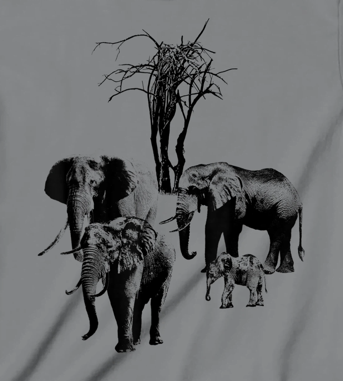 Womens Elephant with tree in Kenya T-Shirt, Kid T-Shirt and Women T-Shirt
