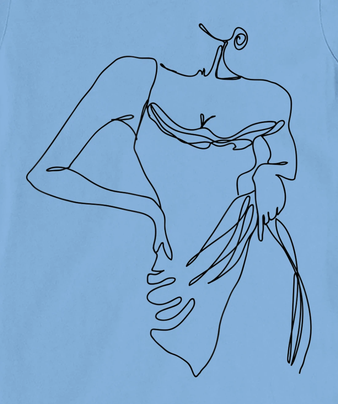 Womens Modern Line Art Woman Elegant Minimal Style Design T-Shirt, Women T-Shirt