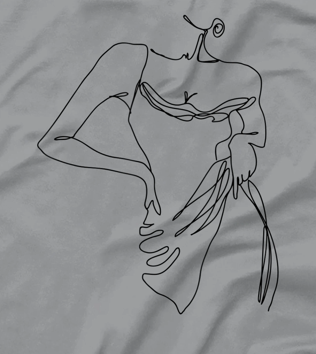 Womens Modern Line Art Woman Elegant Minimal Style Design T-Shirt, Women T-Shirt
