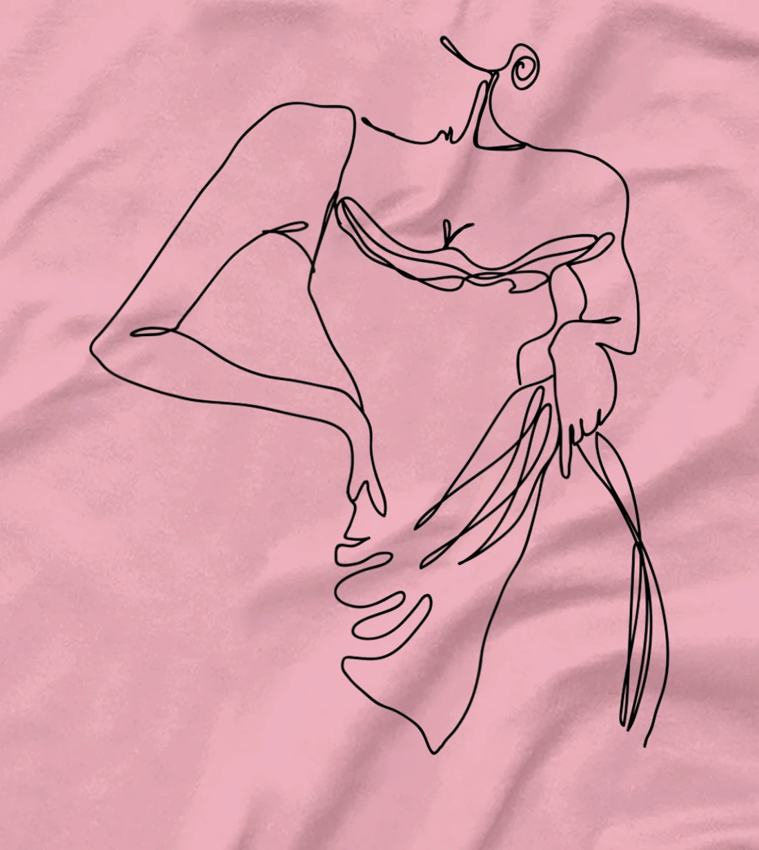 Womens Modern Line Art Woman Elegant Minimal Style Design T-Shirt, Women T-Shirt