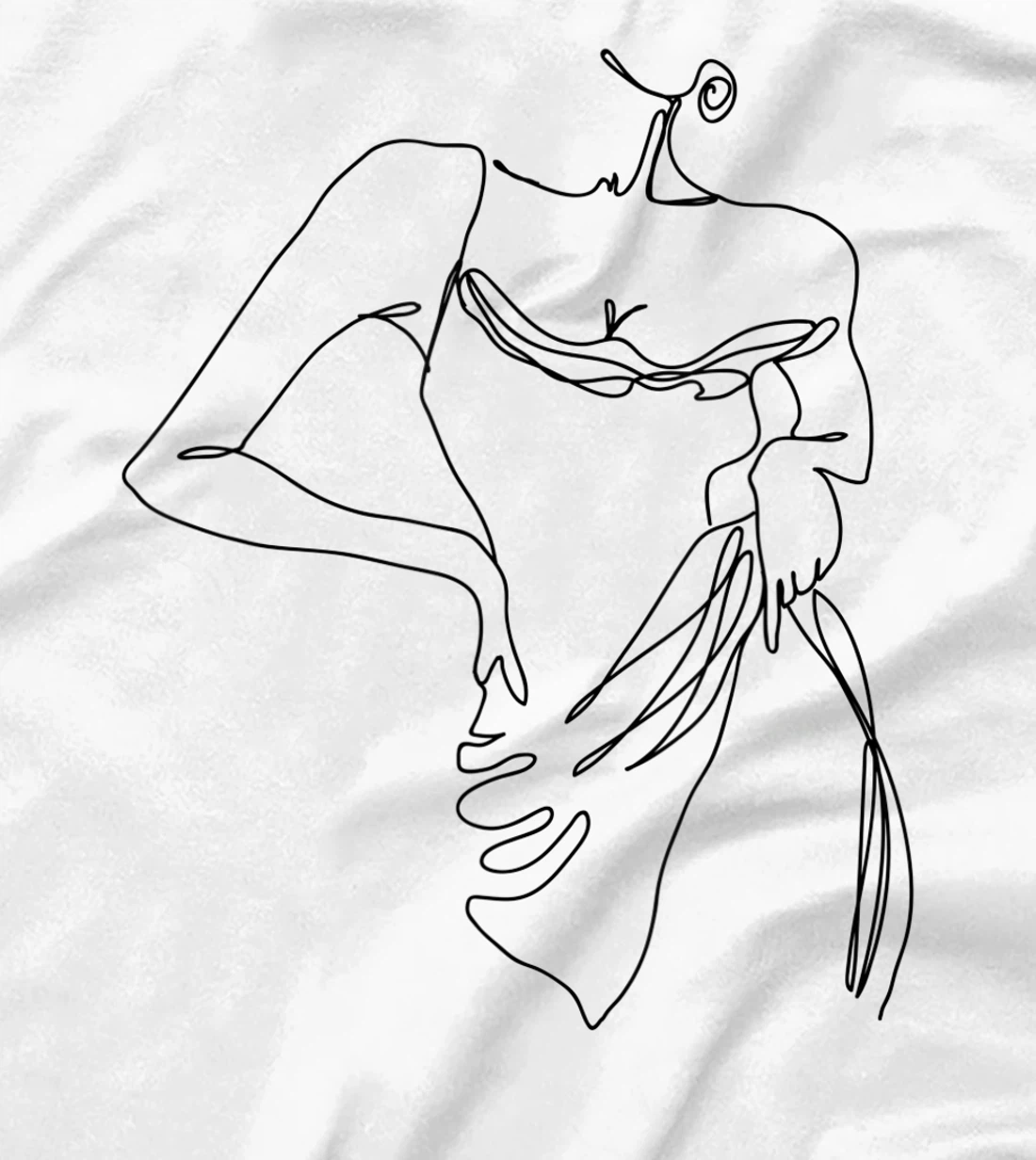Womens Modern Line Art Woman Elegant Minimal Style Design T-Shirt, Women T-Shirt
