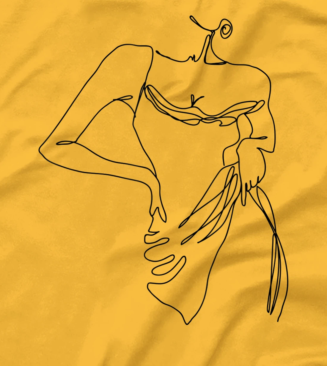 Womens Modern Line Art Woman Elegant Minimal Style Design T-Shirt, Women T-Shirt