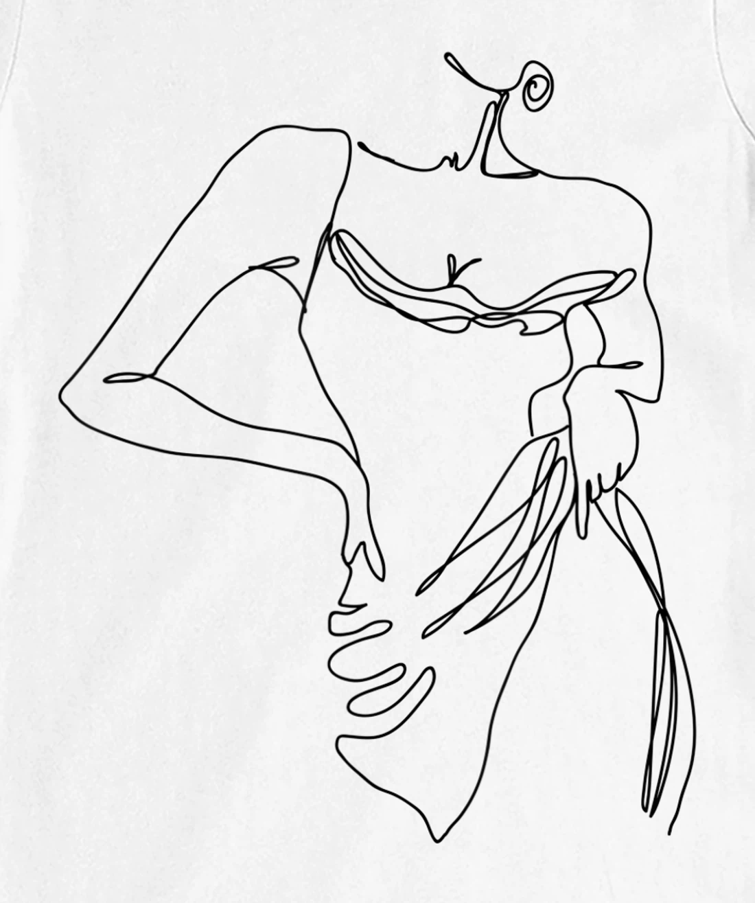 Womens Modern Line Art Woman Elegant Minimal Style Design T-Shirt, Women T-Shirt