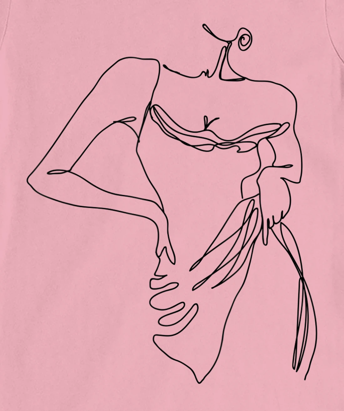 Womens Modern Line Art Woman Elegant Minimal Style Design T-Shirt, Women T-Shirt