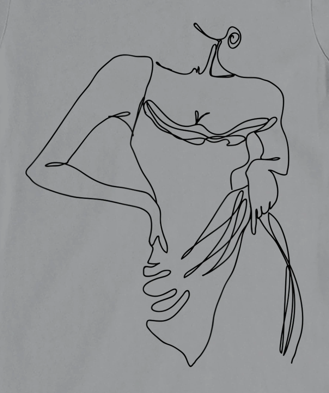 Womens Modern Line Art Woman Elegant Minimal Style Design T-Shirt, Women T-Shirt