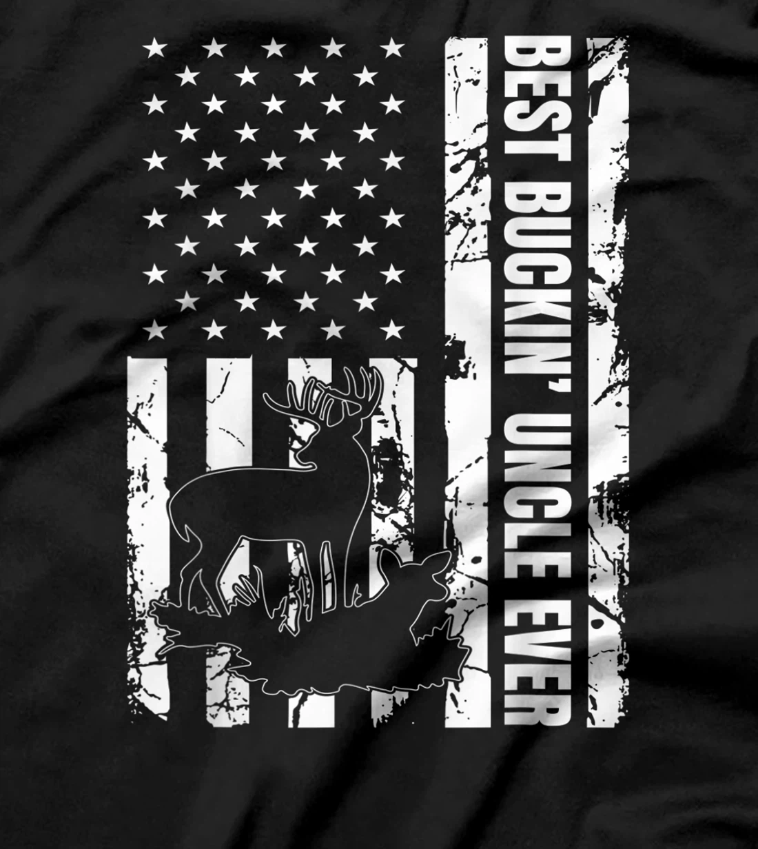 Best Buckin Uncle Ever American Flag Deer Hunter Hunting T-Shirt, Women T-Shirt
