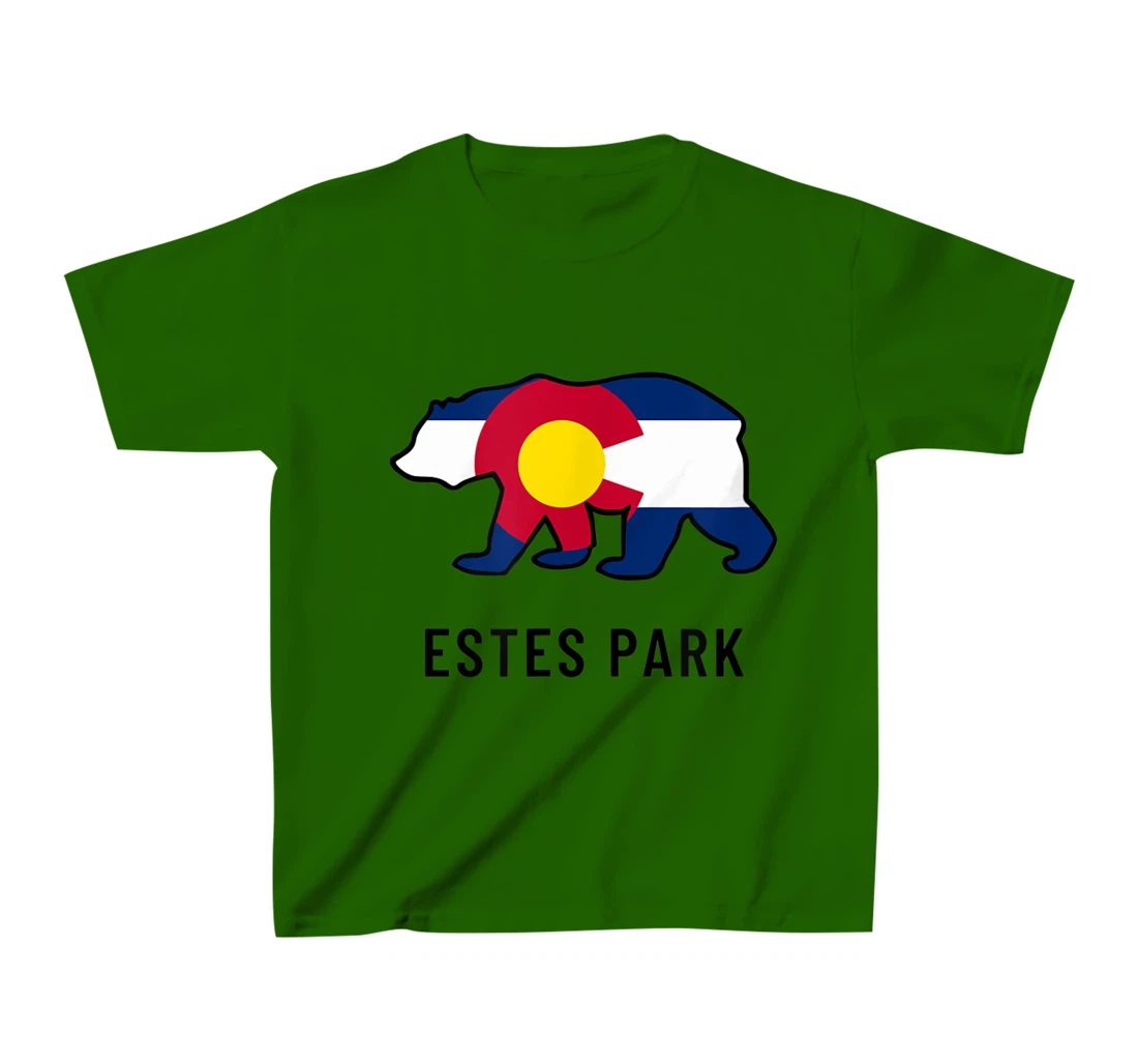 Estes Park Colorado Flag Bear Souvenir Tee Unisex T-Shirt, Kid T-Shirt and Women T-Shirt