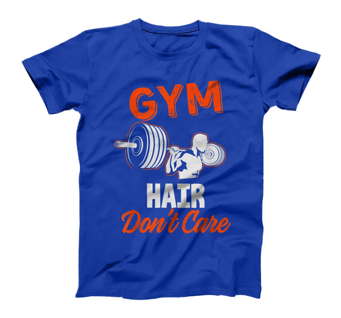 Gym Hair Don't Care Workout Gym Lift Motivational T-Shirt, Women T-Shirt