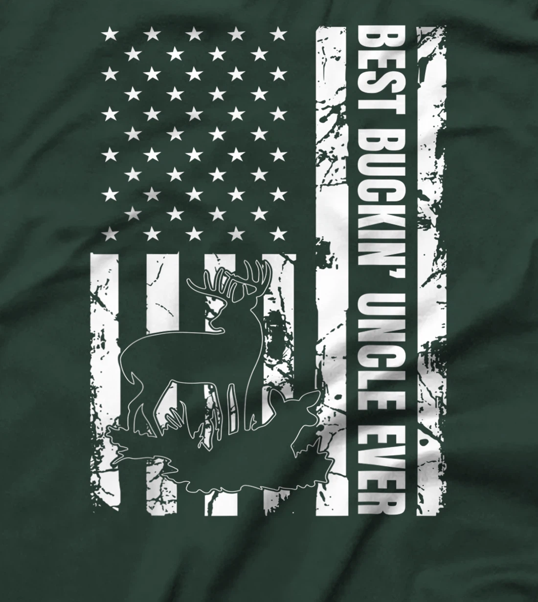 Best Buckin Uncle Ever American Flag Deer Hunter Hunting T-Shirt, Women T-Shirt