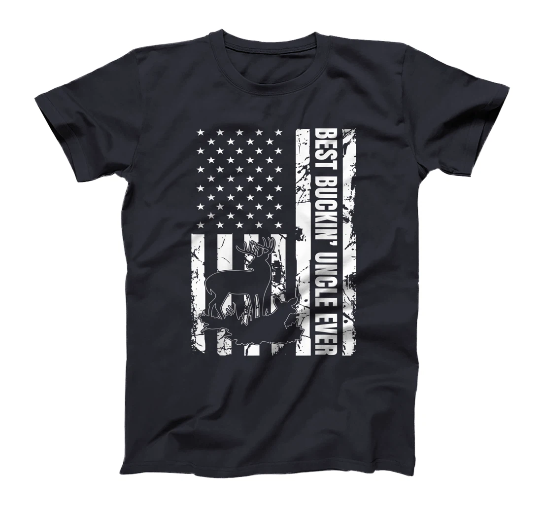 Best Buckin Uncle Ever American Flag Deer Hunter Hunting T-Shirt, Women T-Shirt