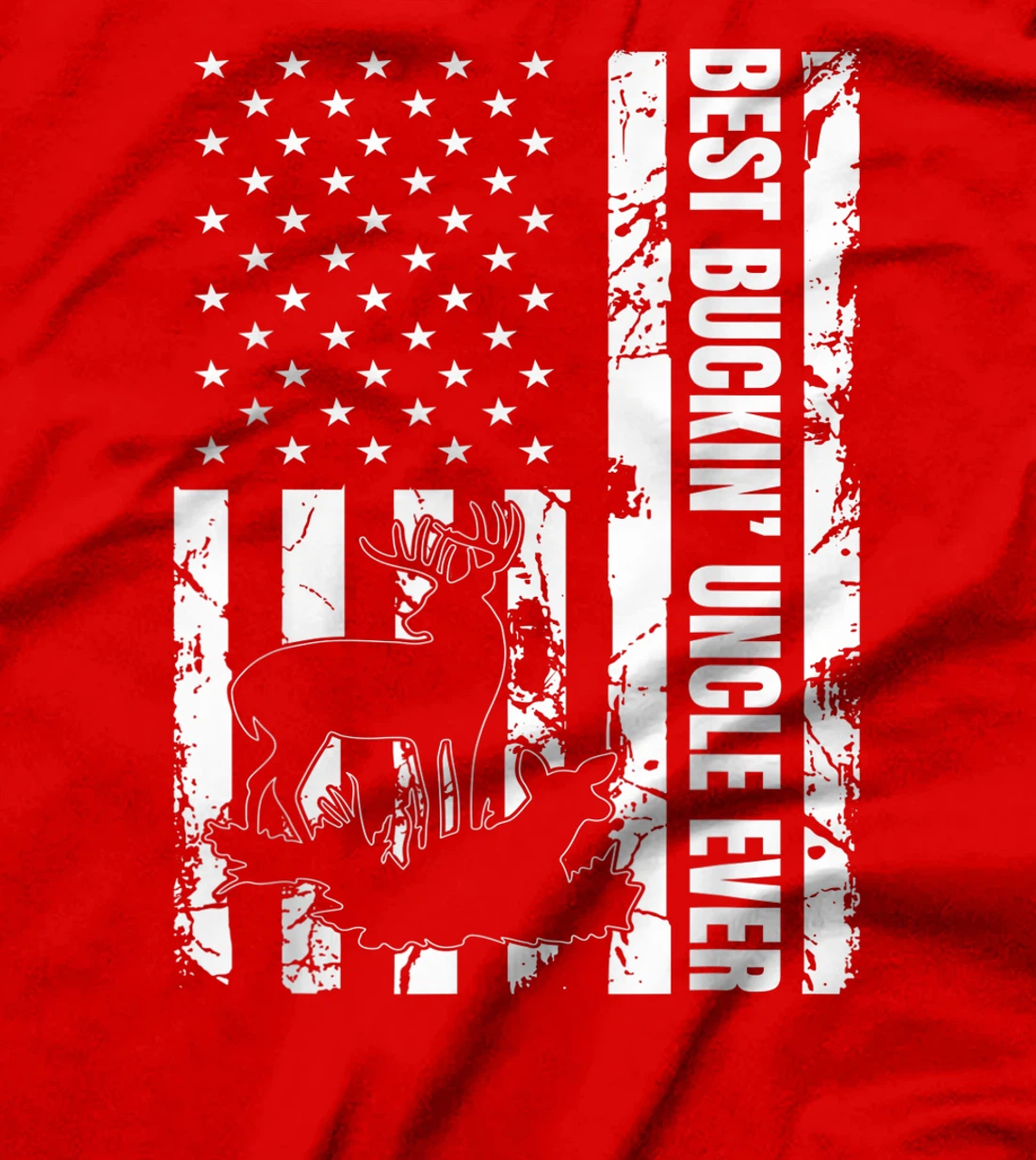 Best Buckin Uncle Ever American Flag Deer Hunter Hunting T-Shirt, Women T-Shirt
