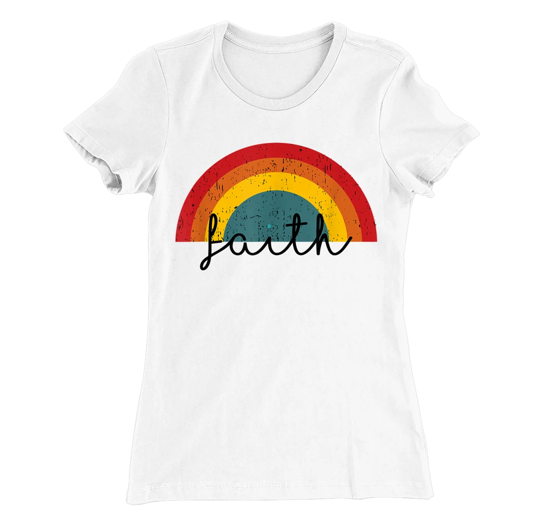 Womens Christian Faith Rainbow Rainbow Faith Freedom Faith Based T-Shirt, Women T-Shirt