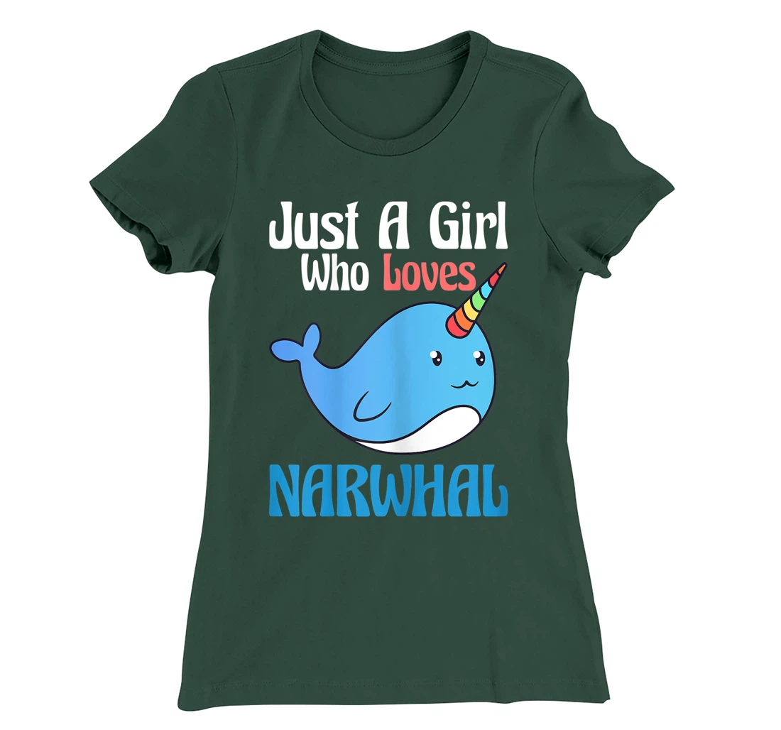 Narwhals For Girls Just A Girl Who Loves Narwhals Gift T-Shirt, Kid T-Shirt and Women T-Shirt