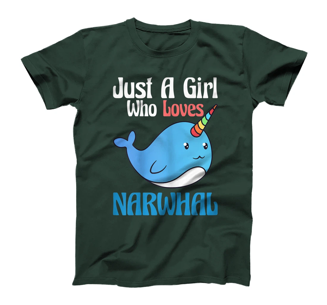 Narwhals For Girls Just A Girl Who Loves Narwhals Gift T-Shirt, Kid T-Shirt and Women T-Shirt