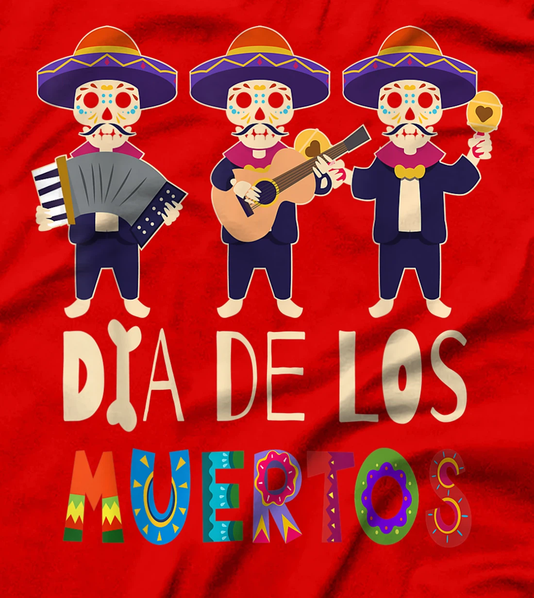 Guitar Sugar Skull Day Of Death Dia De Los Muertos 2021 T-Shirt, Kid T-Shirt and Women T-Shirt