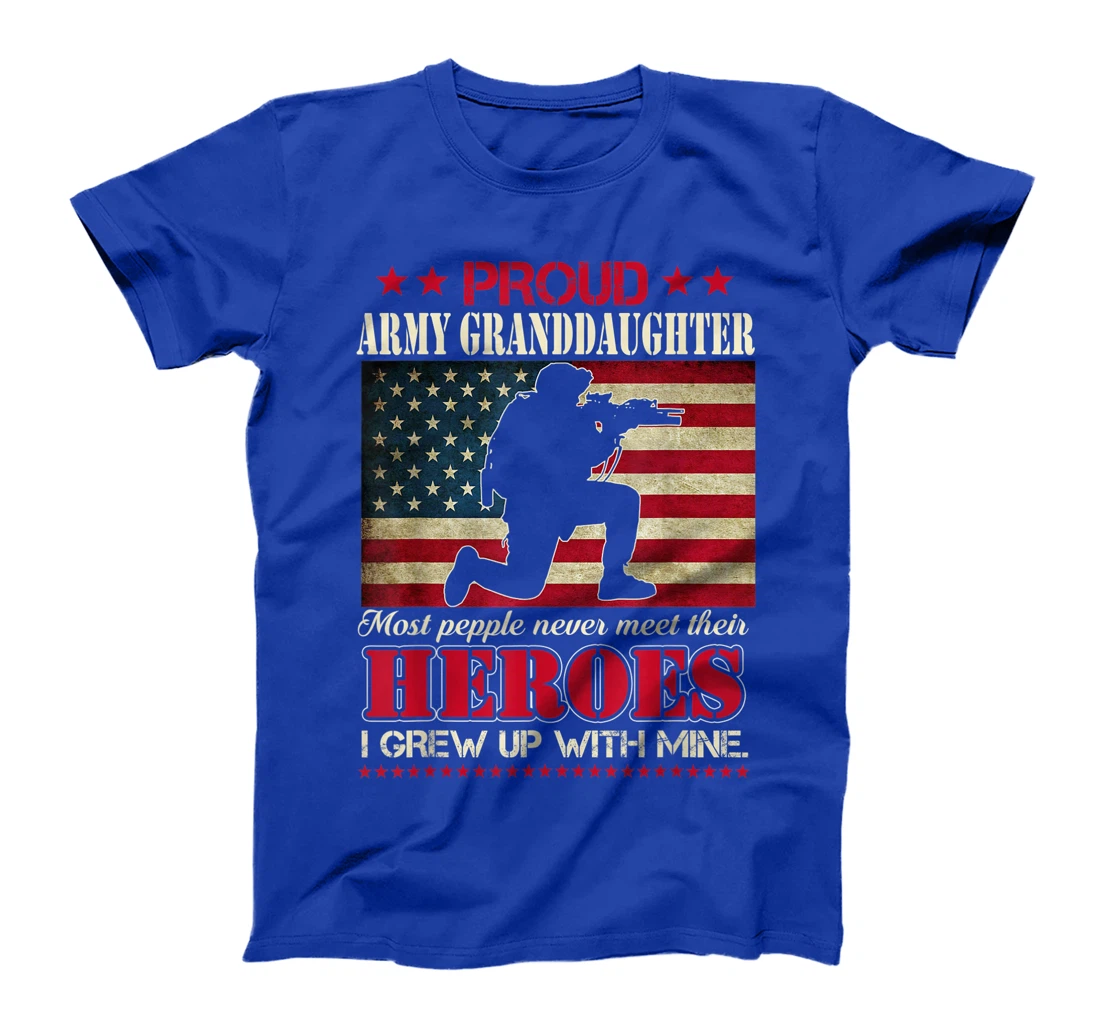 Proud Army Granddaughter I Raised My Heroes US Flag Tee Army T-Shirt, Women T-Shirt