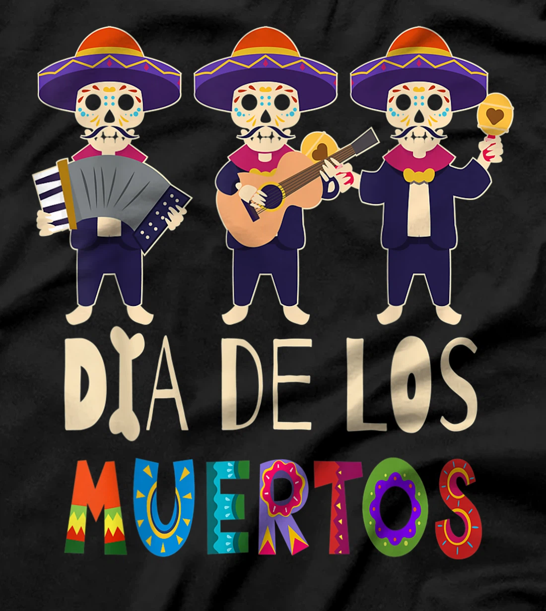 Guitar Sugar Skull Day Of Death Dia De Los Muertos 2021 T-Shirt, Kid T-Shirt and Women T-Shirt