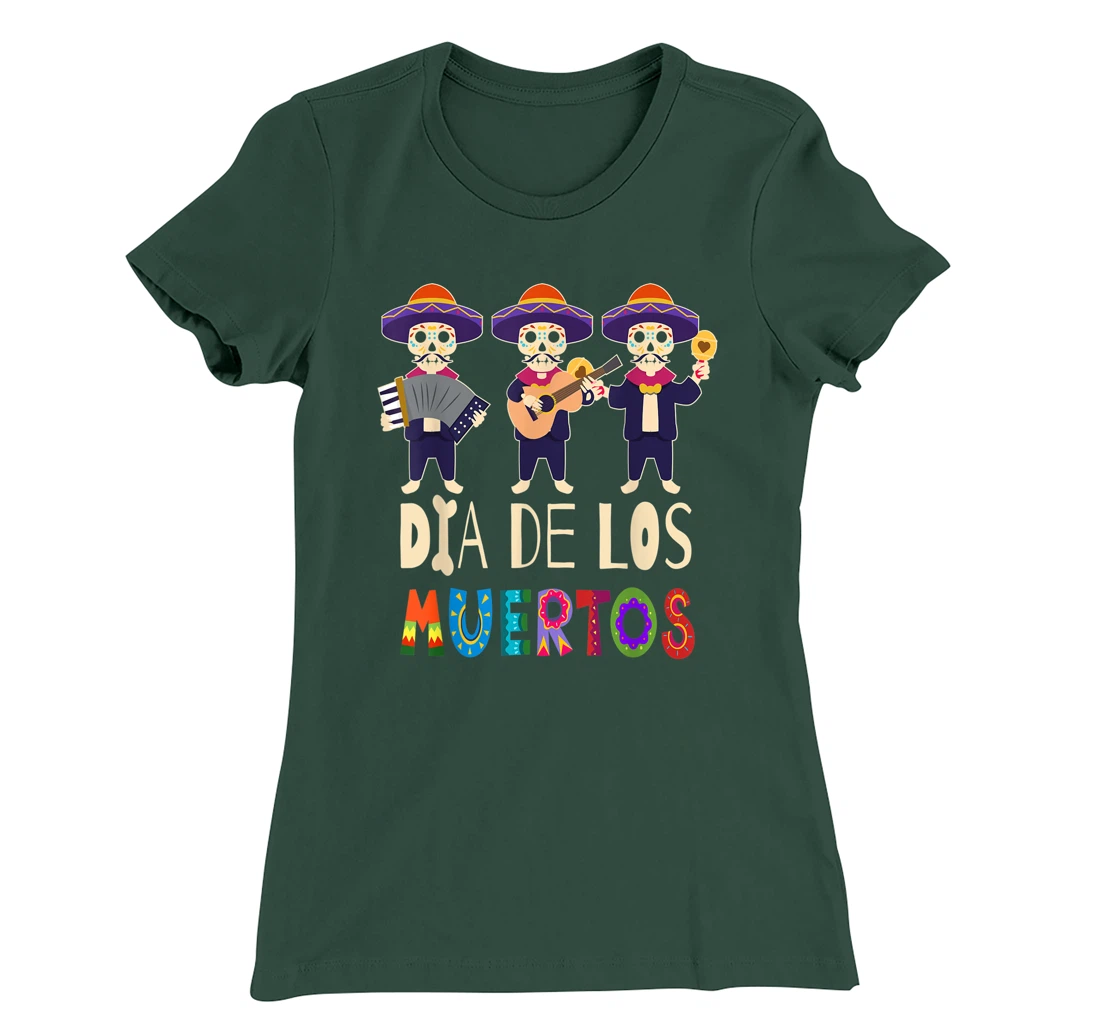 Guitar Sugar Skull Day Of Death Dia De Los Muertos 2021 T-Shirt, Kid T-Shirt and Women T-Shirt