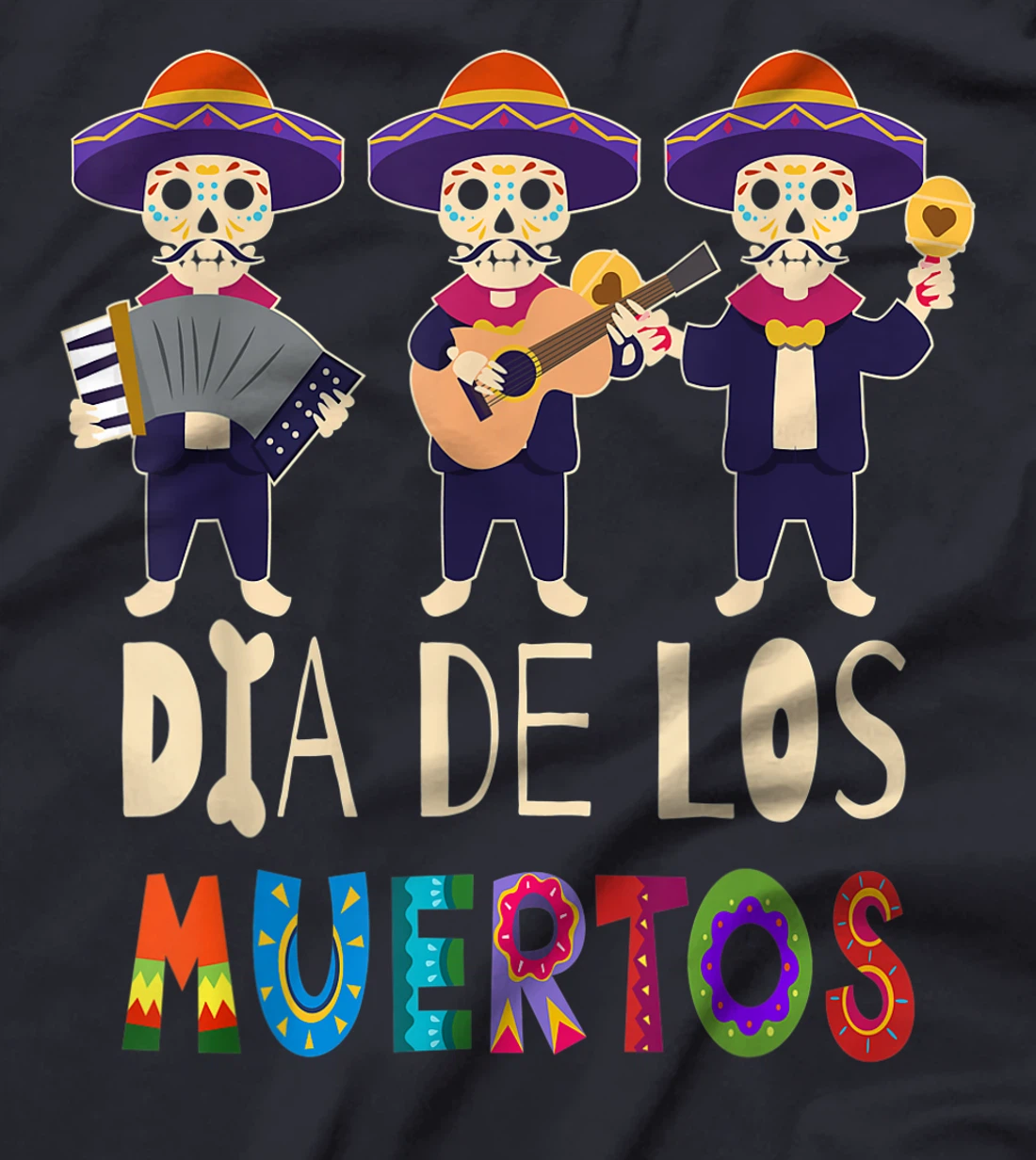 Guitar Sugar Skull Day Of Death Dia De Los Muertos 2021 T-Shirt, Kid T-Shirt and Women T-Shirt