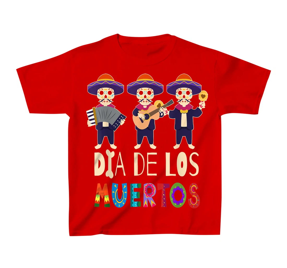 Guitar Sugar Skull Day Of Death Dia De Los Muertos 2021 T-Shirt, Kid T-Shirt and Women T-Shirt