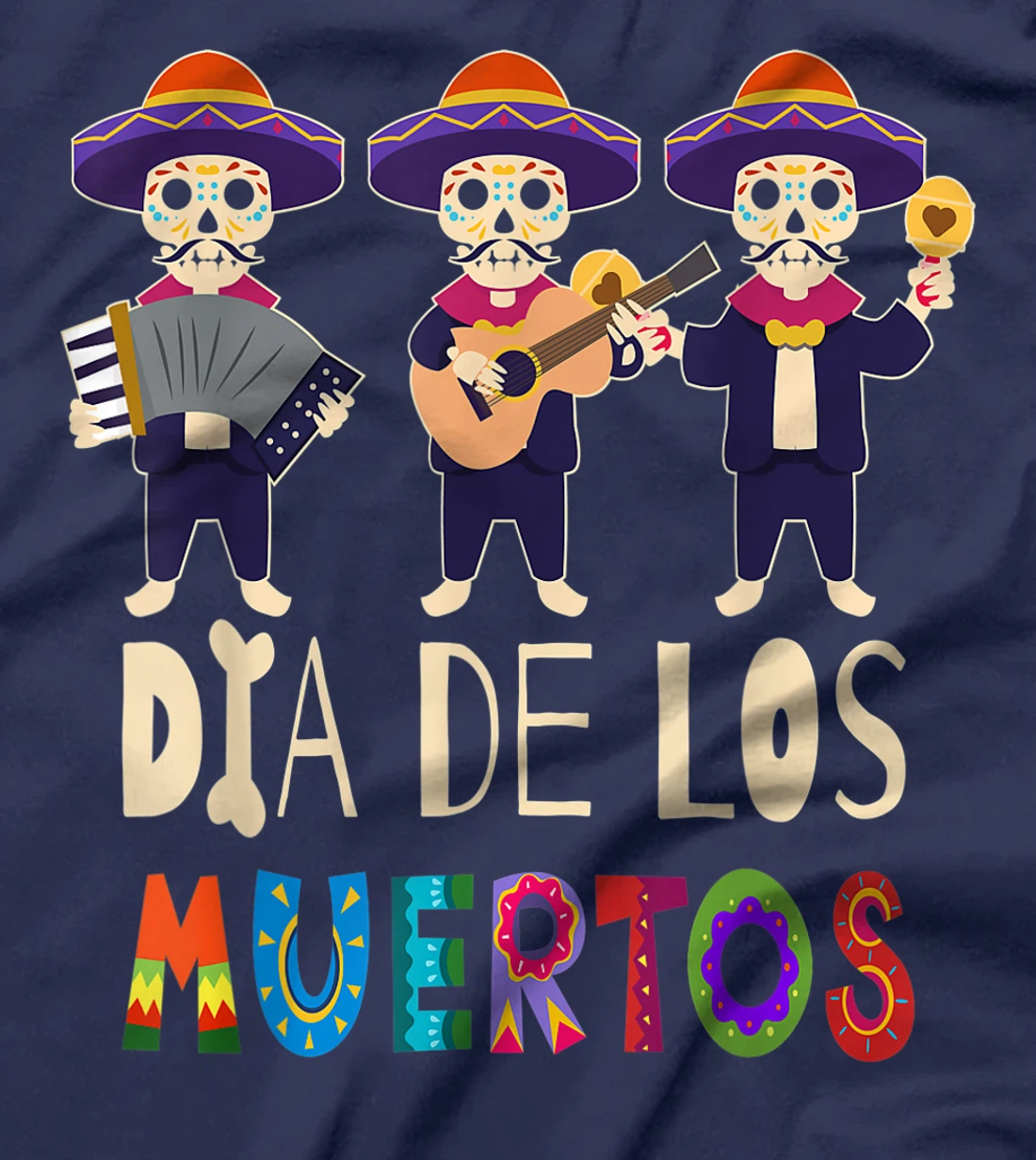 Guitar Sugar Skull Day Of Death Dia De Los Muertos 2021 T-Shirt, Kid T-Shirt and Women T-Shirt