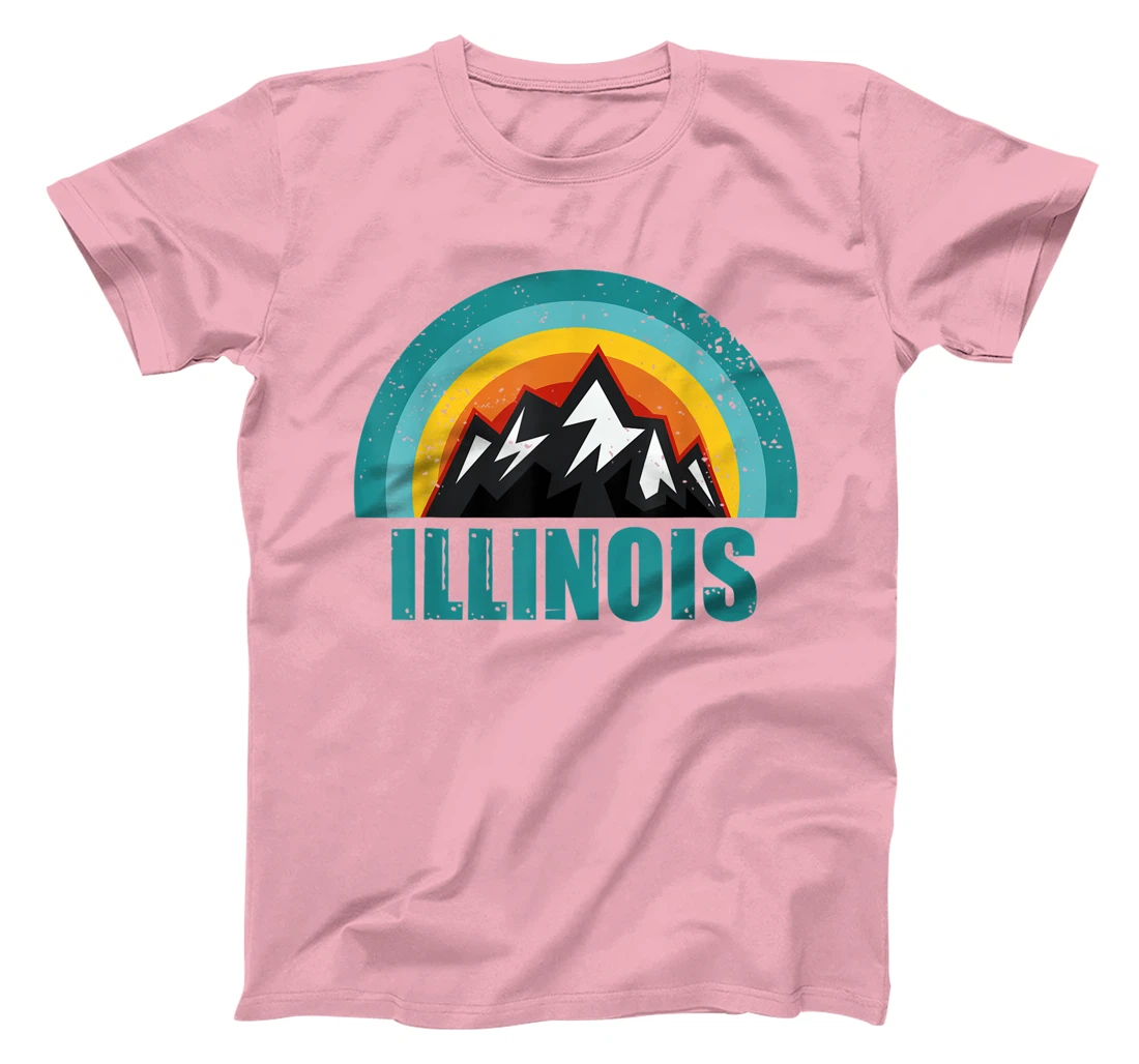 Womens Illinois Retro Sunset Gifts American States T-Shirt, Kid T-Shirt and Women T-Shirt