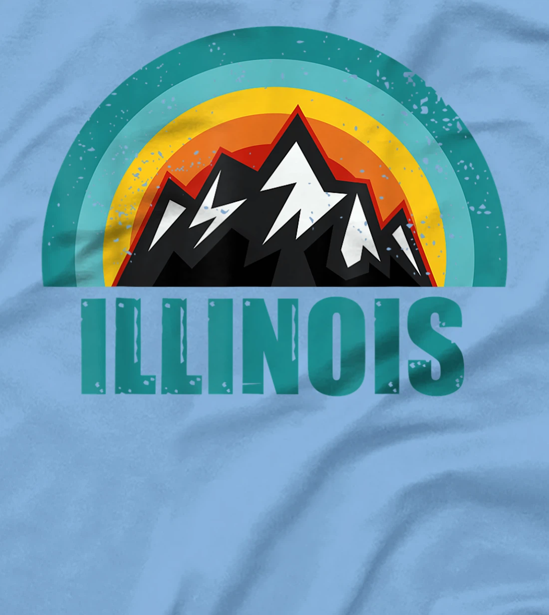 Womens Illinois Retro Sunset Gifts American States T-Shirt, Kid T-Shirt and Women T-Shirt