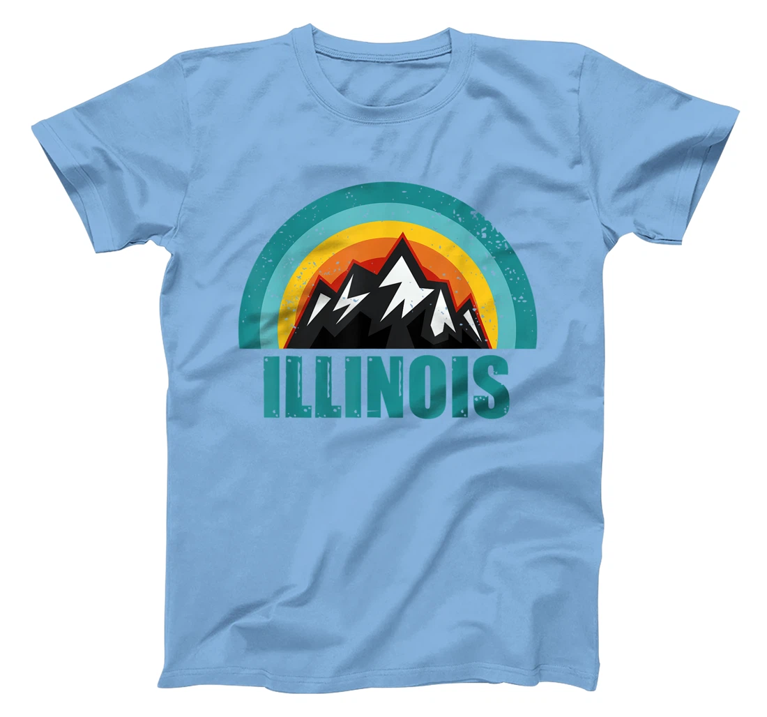 Womens Illinois Retro Sunset Gifts American States T-Shirt, Kid T-Shirt and Women T-Shirt
