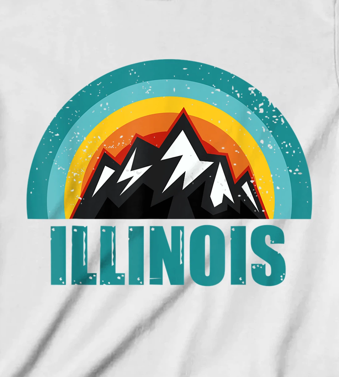 Womens Illinois Retro Sunset Gifts American States T-Shirt, Kid T-Shirt and Women T-Shirt