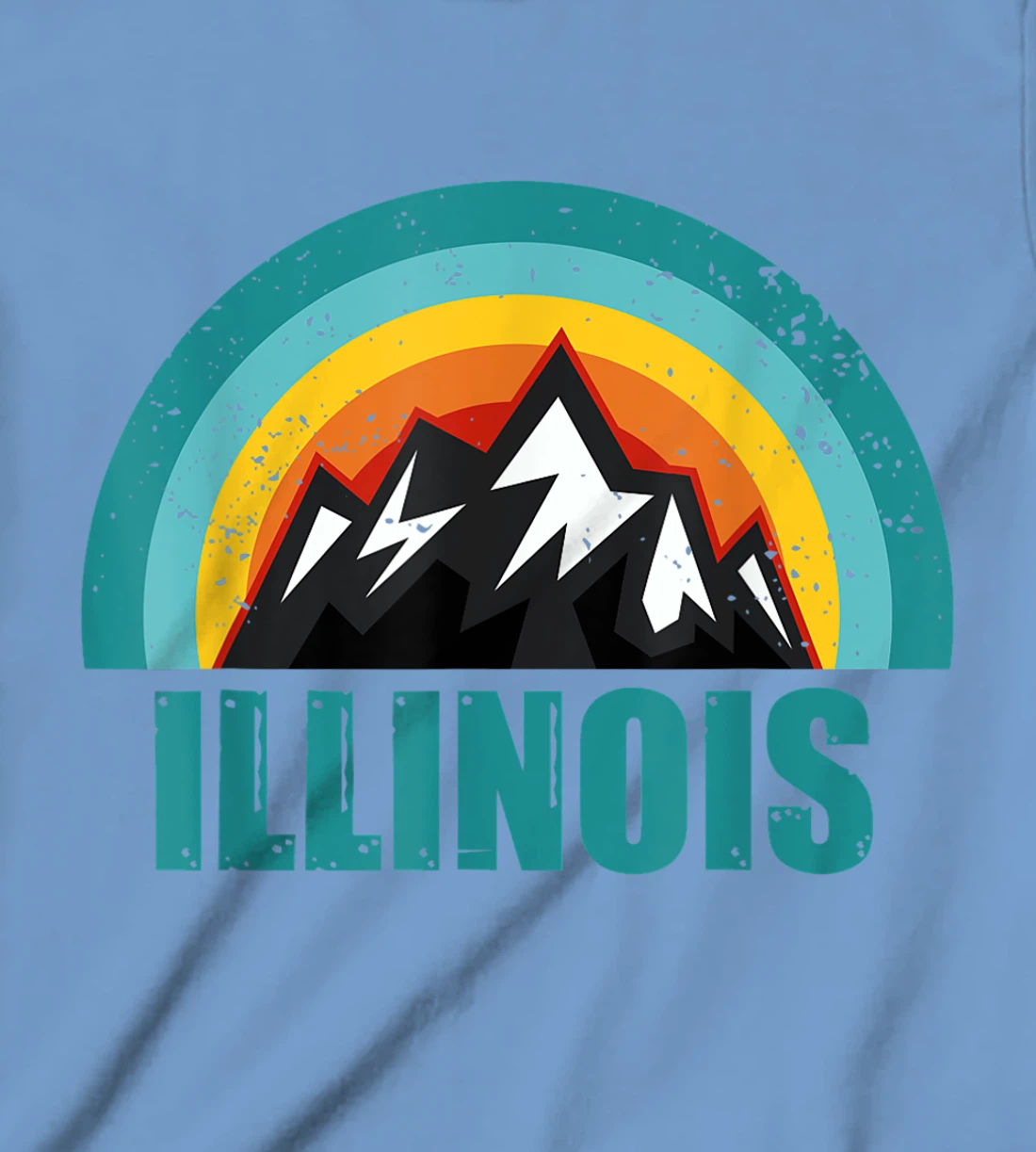 Womens Illinois Retro Sunset Gifts American States T-Shirt, Kid T-Shirt and Women T-Shirt